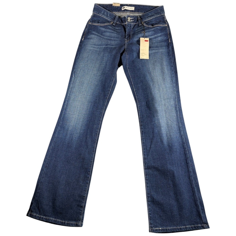 Levis 529 Curvy Bootcut Jeans Womens 8/29 Blue Whiskering Denim Medium Wash